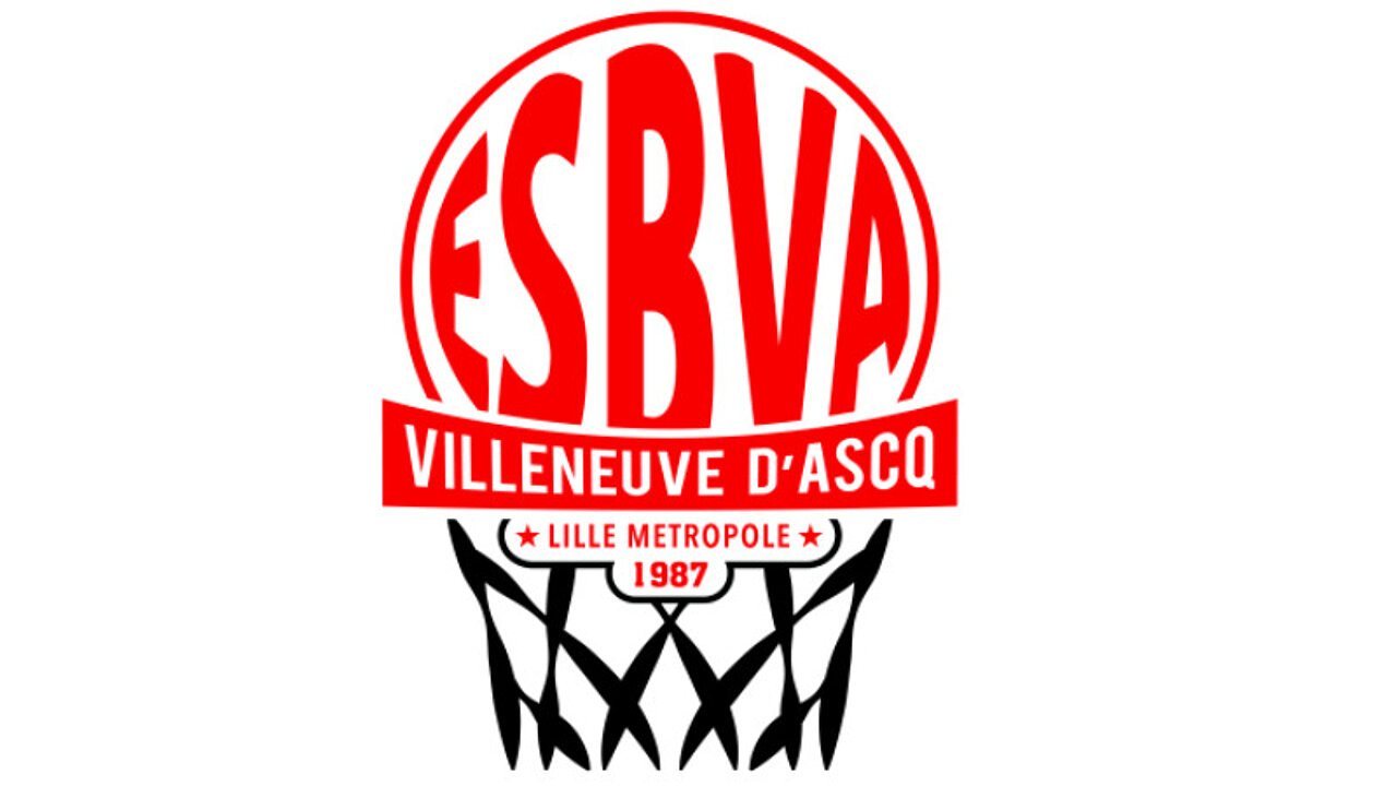 zoom sur le logo de l'ESBVA Villeneuve d'Ascq , Lille métropole 1987"