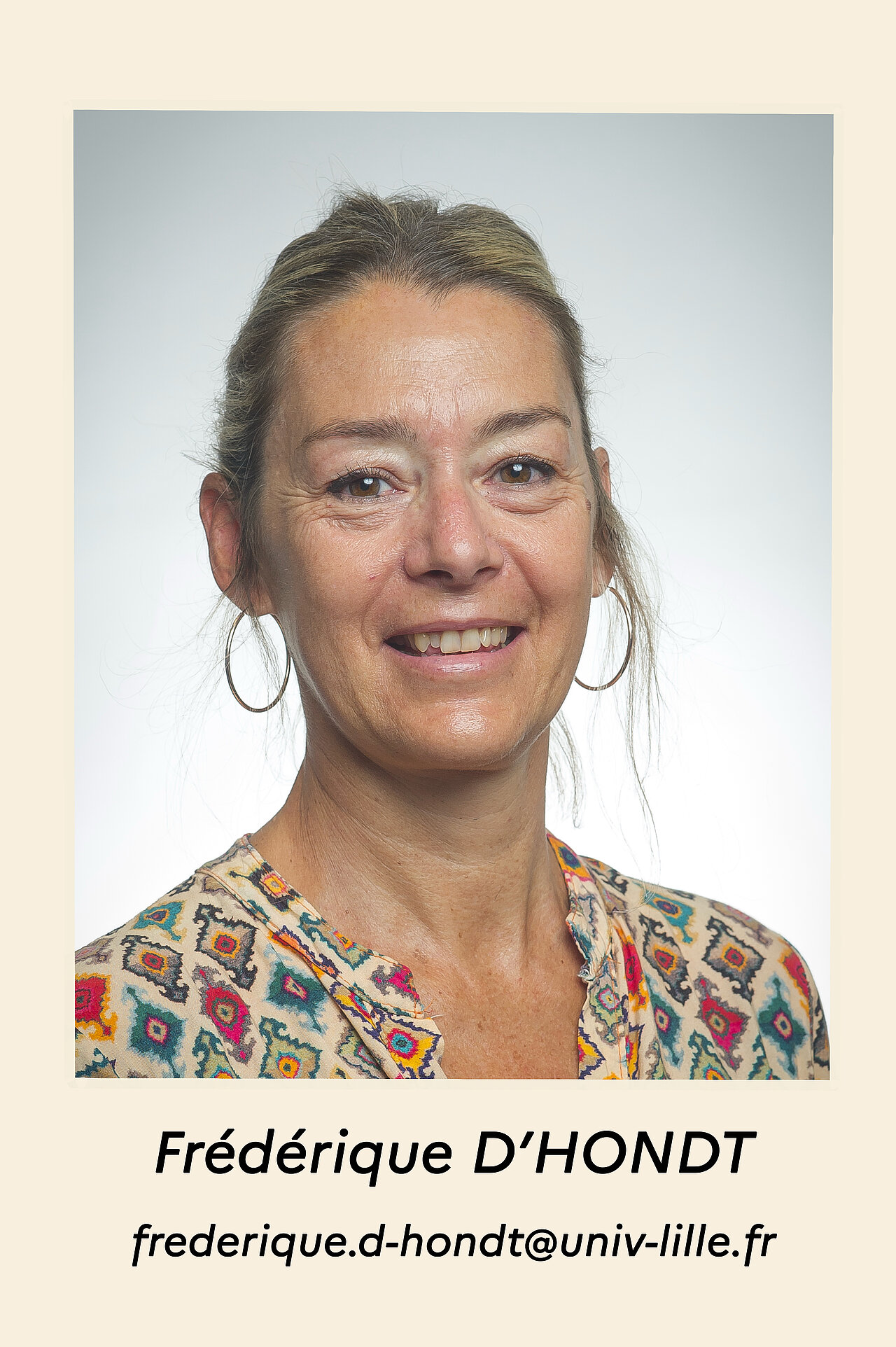 zoom sur la photo Frédérique D'HONDT , frederique.d-hondt@univ-lille.fr